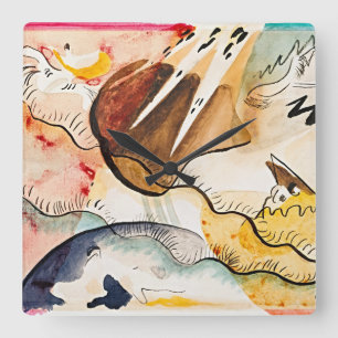 Horloge Carrée Paysage pluvieux de Wassily Kandinsky
