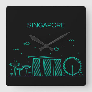 Horloge Carrée paysage urbain de Singapour