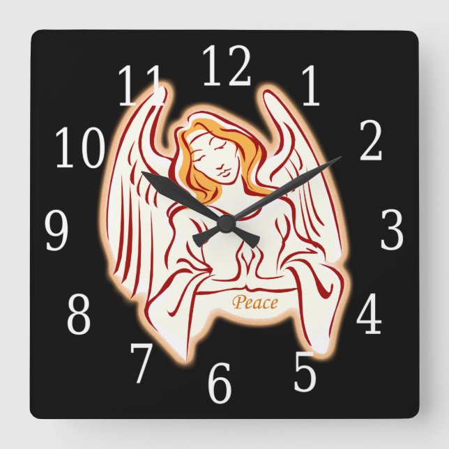 Horloge Carrée Peace Angel Square (Recto)