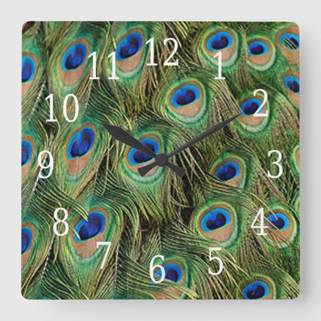 Horloge Carrée Peacock (Recto)