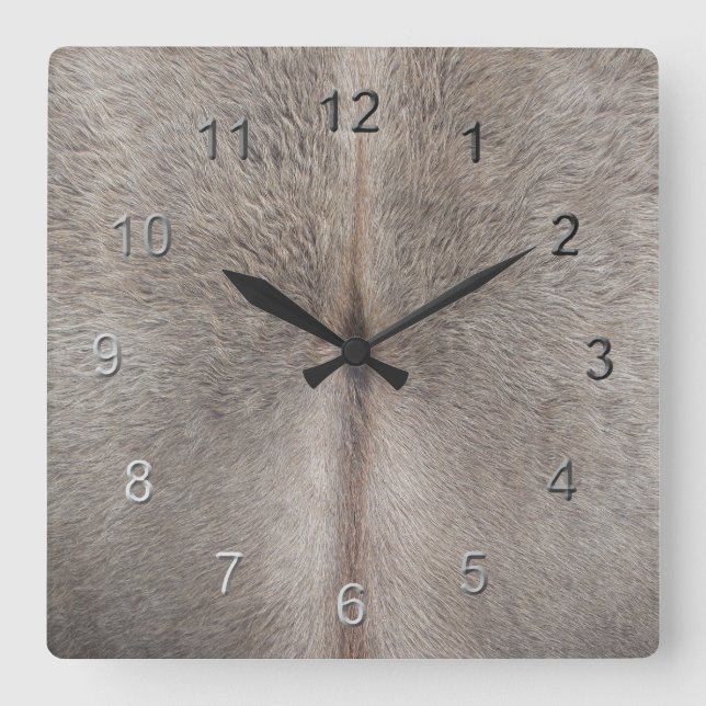 Horloge Carrée Peau de vache (Recto)