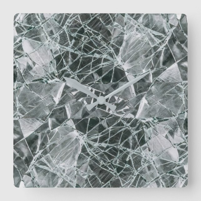 Horloge Carrée Peinture à l'huile de surface en verre brisé (styl (Recto)
