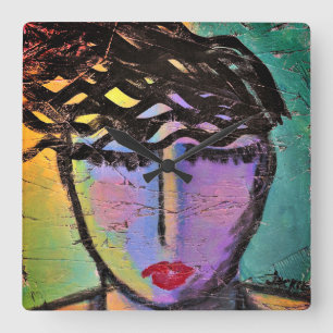 Horloge Carrée Peinture Abstraite originale