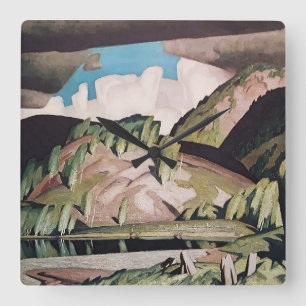 Horloge Carrée Peinture d'août du parc Algonquin par A J Casson