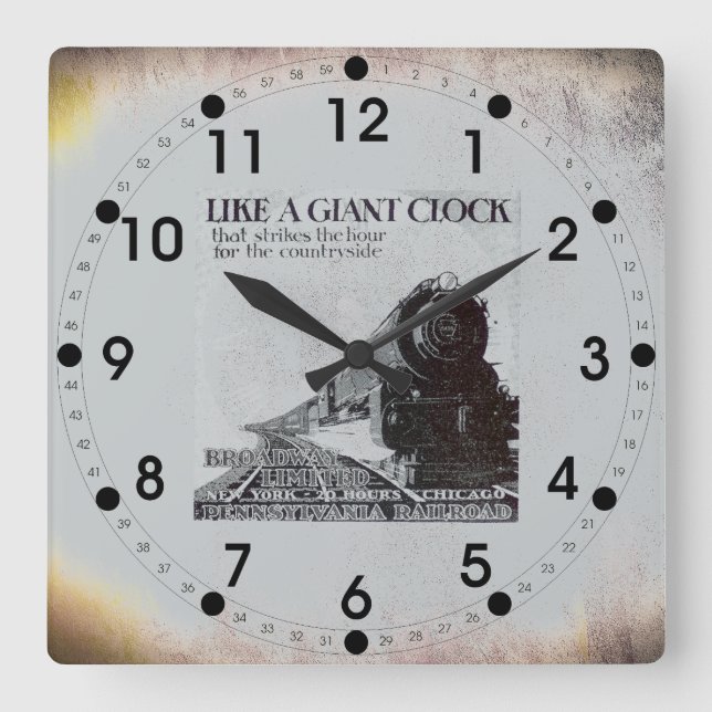 Horloge Carrée Pennsylvania Railroad Broadway Limited 1929 (Recto)