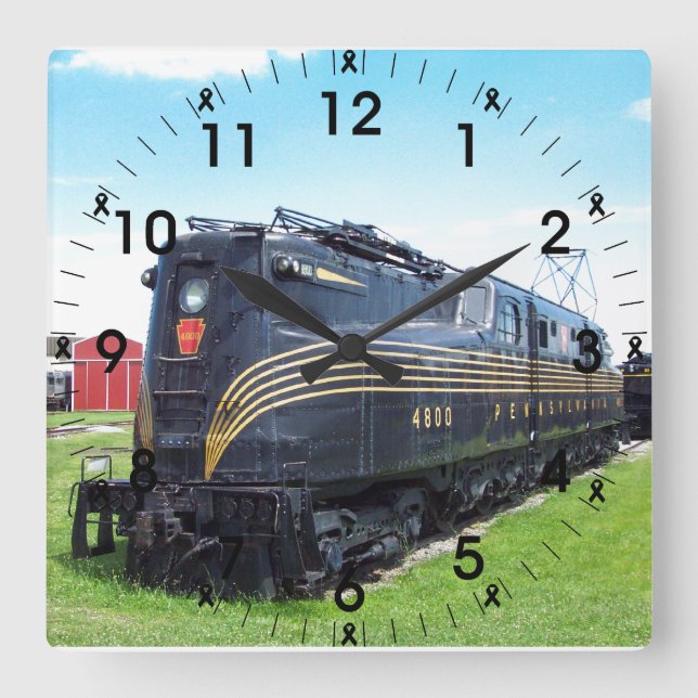 Horloge Carrée Pennsylvania Railroad Locomotive GG-1 #4800 Photo (Recto)