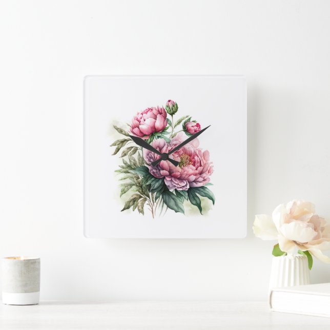 Horloge Carrée Peony (Maison)