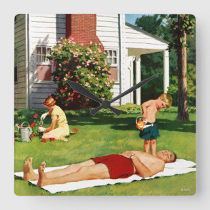 Horloge Carrée Père de arrosage