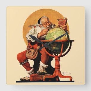 Horloge Carrée Père Noël au monde