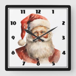 Horloge Carrée Père Noël rétro