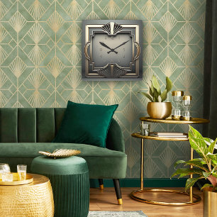 Horloge Carrée Perfection géométrique dans un Art Déco