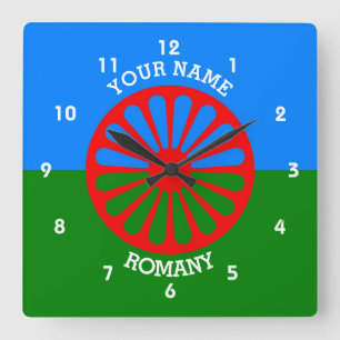 Horloge Carrée Personalized Official Romany gypsy travellers flag