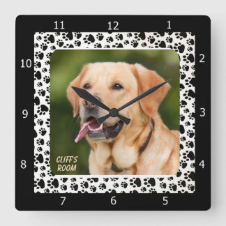 HORLOGE CARRÉE PERSONNALISER AJOUTER DES ANIMAUX DE COMPAGNIE
