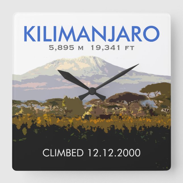 Horloge Carrée Personnalized Mt Kilimanjaro Climb (Recto)
