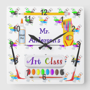 Horloge Carrée Personnalized Teacher Class Clock
