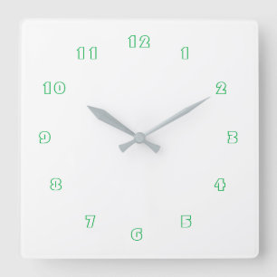 Horloge Carrée Personnalized Your Colors Numbers Font Text Elegan