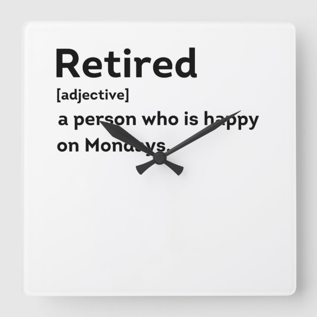 Horloge Carrée Personne de définition retraitée qui est heureuse  (Recto)