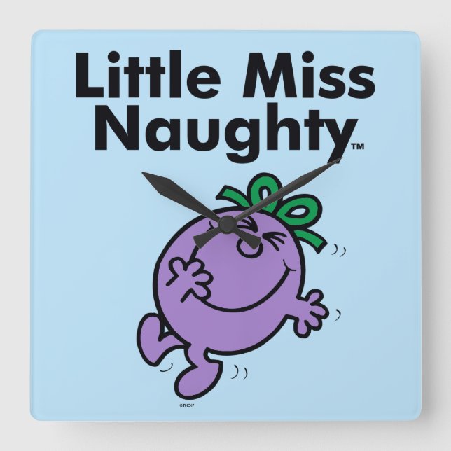 Horloge Carrée Petite Miss | Little Miss Naughty is So Naughty (Recto)