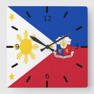 Horloge Carrée Philippines flag-coat of arms  