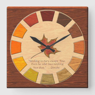 Horloge Carrée Philosophie de temps sur une palette de couleurs
