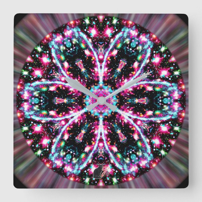 Horloge Carrée Phosphorescence Stellar Kaleid (Recto)