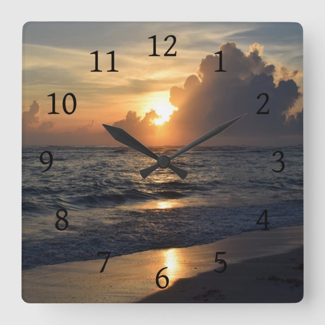 Horloge Carrée Photo 35 Ocean Sunset (Recto)