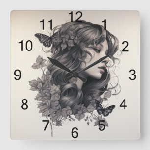 Horloge Carrée Photo Custom Family Personalized Wall Clock