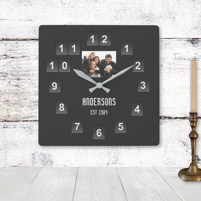 Horloge Carrée Photo de Custom (Créateur téléchargé)
