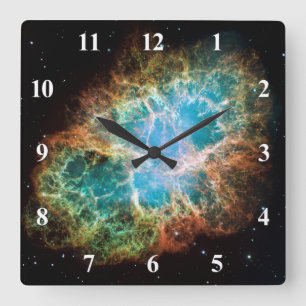 Horloge Carrée Photo spatiale céleste de la nébuleuse du crabe