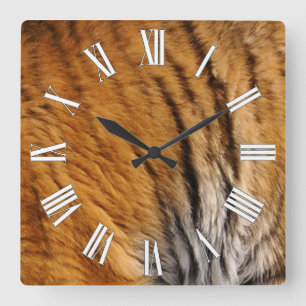 Horloge Carrée Photo Tiger Stripes Big Cat Wildlife