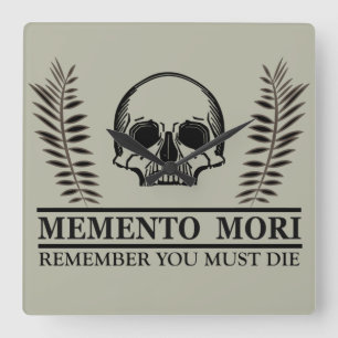 Horloge Carrée Phrase latin - Saisir le Jour - Memento Mori 