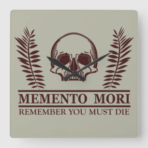 Horloge Carrée Phrase latin - Saisir le jour - Memento Mori 