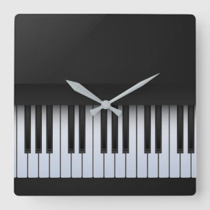 Horloge Carrée Piano Keys