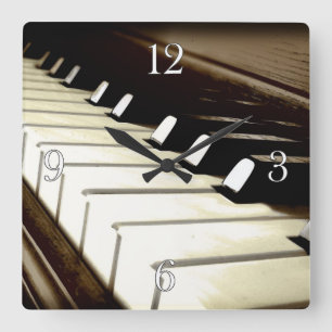 Horloge Carrée Piano Keys