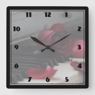 Horloge Carrée Piano Keys