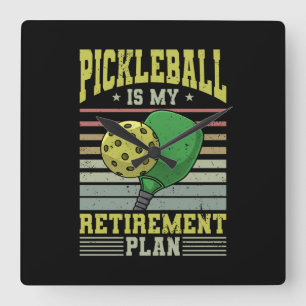 Horloge Carrée Pickleball - Retraite de Pickleball