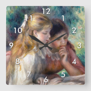 Horloge Carrée Pierre-Auguste Renoir - La Lecture