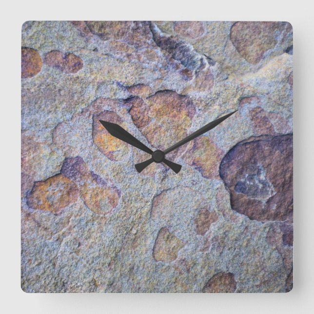 Horloge Carrée Pierre de fer rocheuse (Recto)