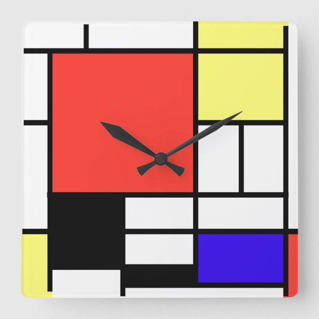 Horloge Carrée Piet Mondriaan (Recto)