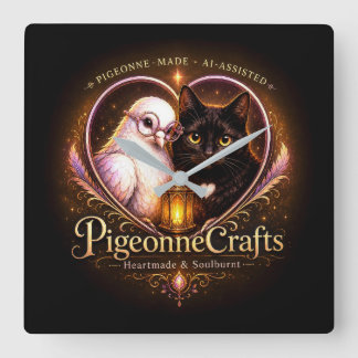 Horloge Carrée PigeonneCrafts Faite avec le cœur