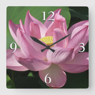Horloge Carrée Pink Lotus Flower IV