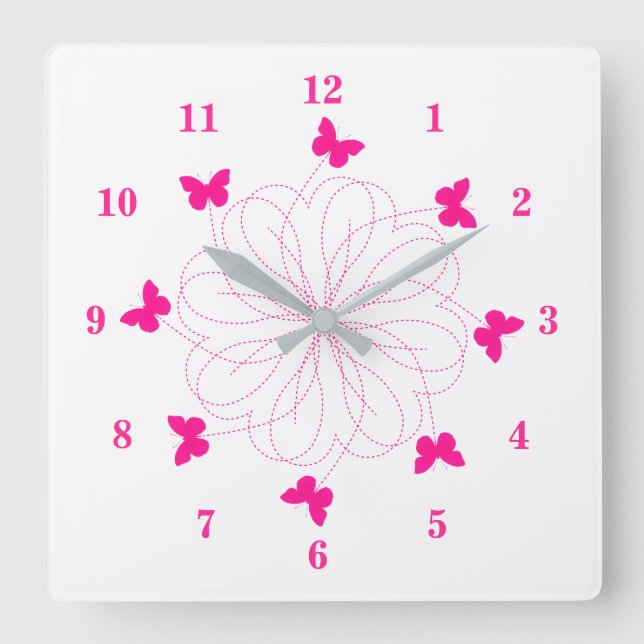 Horloge Carrée Pink Love (Recto)