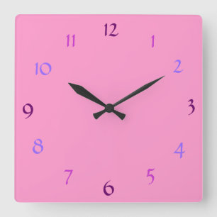 Horloge Carrée Pink Modern Wall Clock