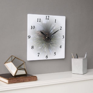 Horloge Carrée Pins d'hiver