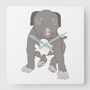 Horloge Carrée Pitbull Puppy