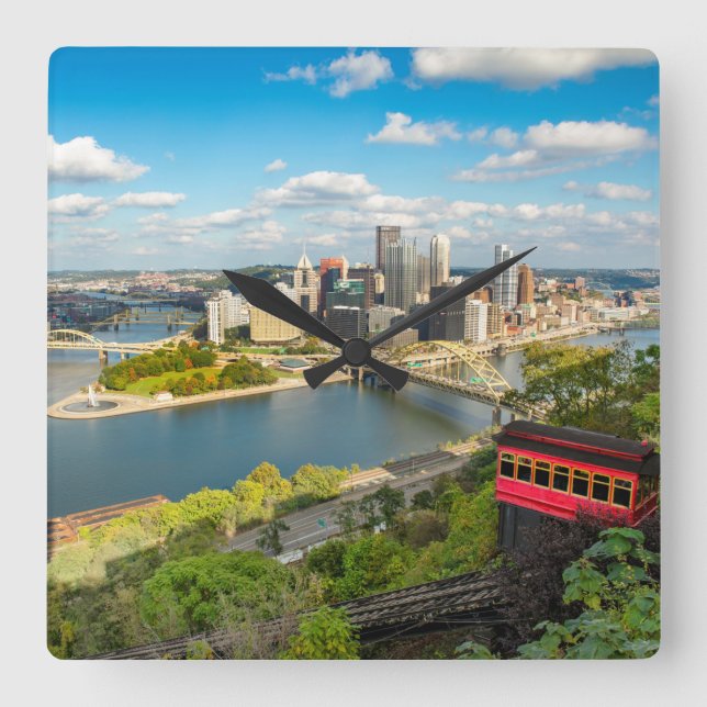 Horloge Carrée Pittsburgh Pennsylvania Duquesne Incline View    (Recto)