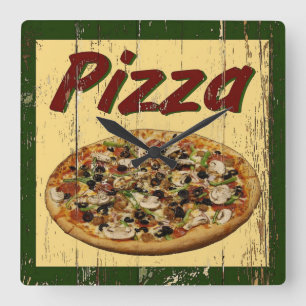 Horloge Carrée Pizza 1