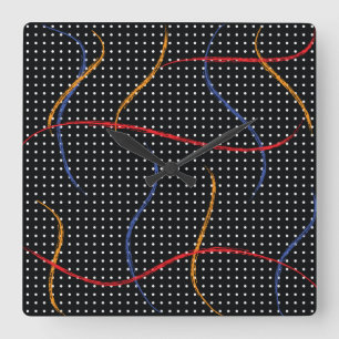 Horloge Carrée Plafond et points de peinture rétro