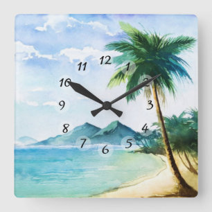 Horloge Carrée Plage