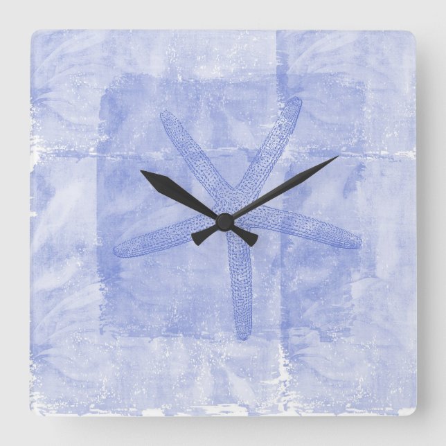 Horloge Carrée Plage d'inspiration zen Thème Starfish (Recto)